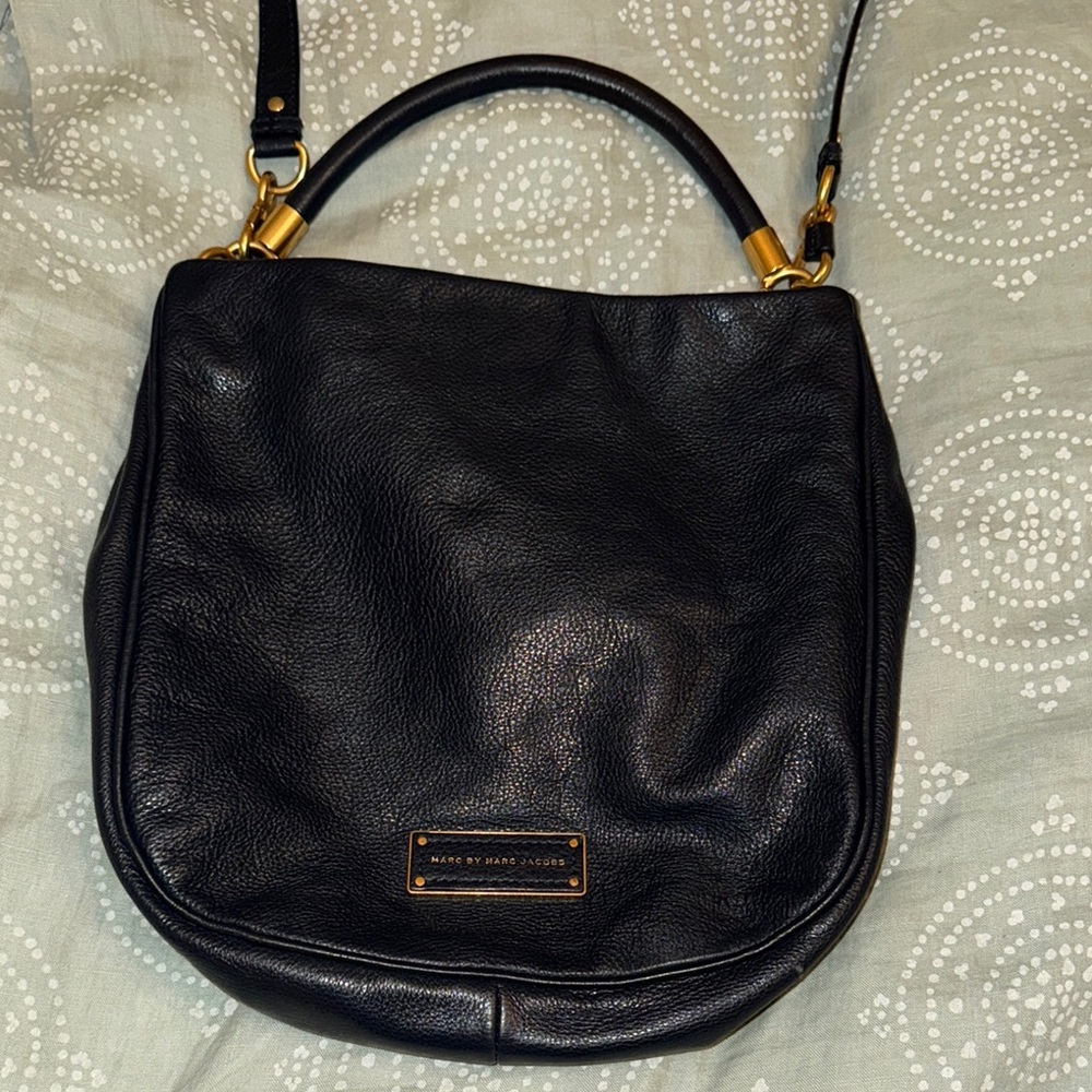 Marc By Marc Jacobs Navy Blue Shoulder Bag with Saddle Design